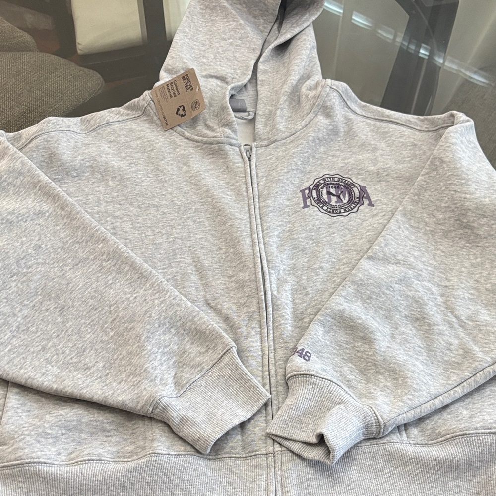 Puma Heather Gray Jacket with Purple Emblem